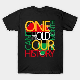 One Month Can't Hold Our History Melanin African Afro Hair T-Shirt